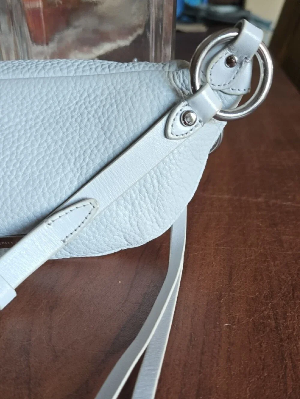 Rebecca Minkoff Bree Belt Bag Womens Small Grey Pebbled Leather Fanny Pack